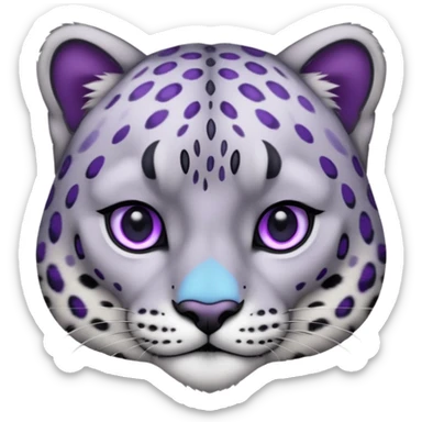 Snow leopard purple eyes sticker