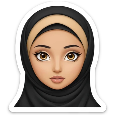 Saudi beauty, pretty bratz baddie, black eyeliner, hijabi sticker