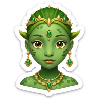 ancient amphibian woman with earrring sticker