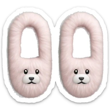 light pink fluffy slippers sticker