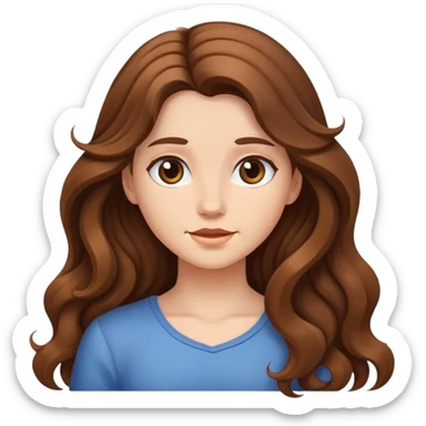 A girl whit weavy brown long hair sticker