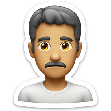 Pouty face with index fingers touching  sticker