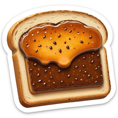 slice of bread with with a squeeze of vegemite sauce on top sticker