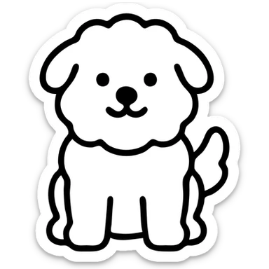 cute fluffy dog sticker