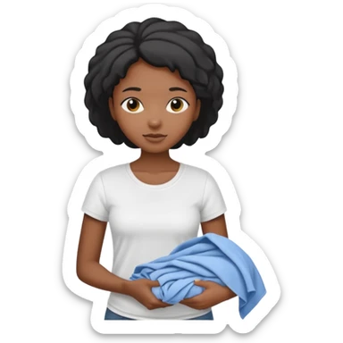Black girl folding  sticker