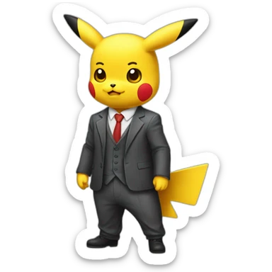 Picachu con el traje de bantman sticker