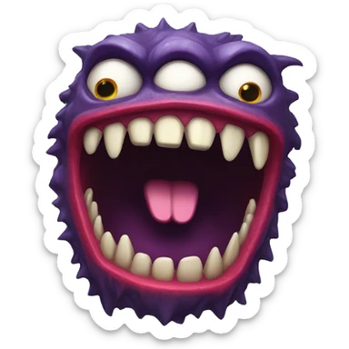 scary monster with big nasty mouth sticker