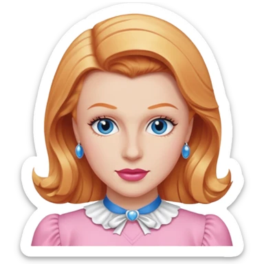 Ginger Rogers with blue eye, pink outfit sticker