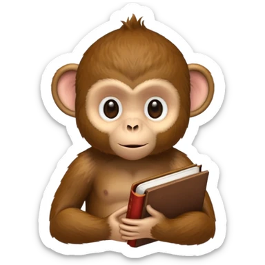 Monkey with book sticker
