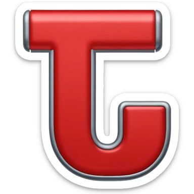 a red magnet shaped as the letter "U". the 2 end tips are color gray sticker
