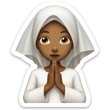 Caramel skin Girl praying for with white veil  sticker