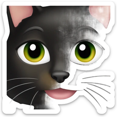 bombay cat being held by pretty girl with green eyes and freckles and wine colored hair sticker