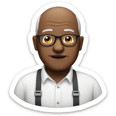 Black, elderly, glasses, bald, overweight sticker