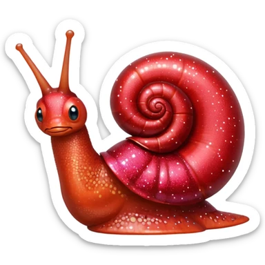 red glitter snail sticker