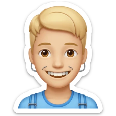 Smile emoji with braces sticker