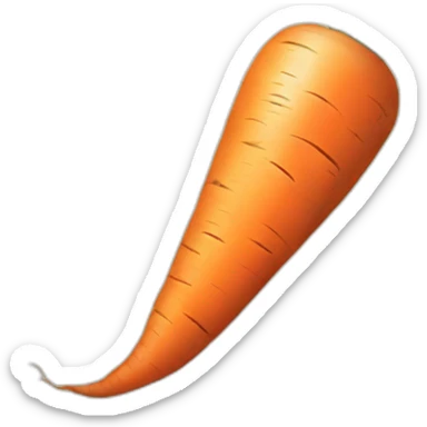 Old dirty colored carrot sticker