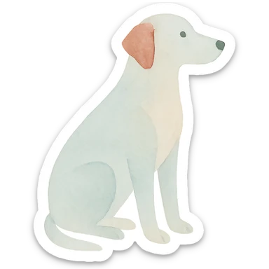 dog watercolor art style sticker