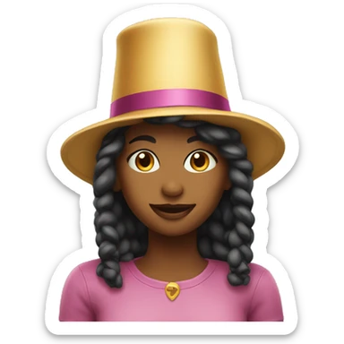 birthday girl with a hat sticker