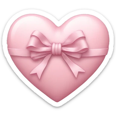 Pale pink heart with bow sticker