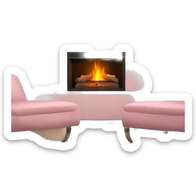 Modern Winter Pink FirePlace sticker