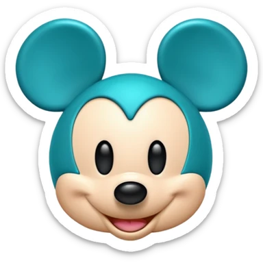 Mickey with a teal blue heart  sticker