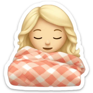 white girl with blonde hair sleeping with blanket sticker