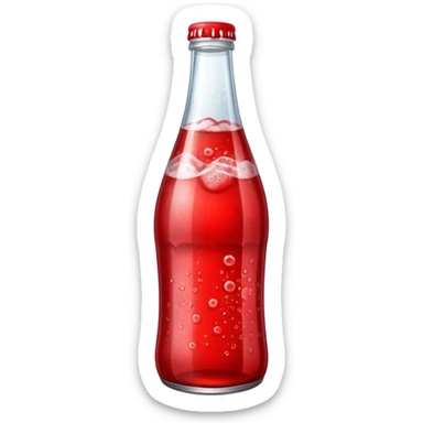 red fizzy drink in a bottle sticker