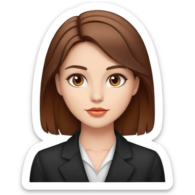 beautiful woman with brown hair styled in a professional way sticker