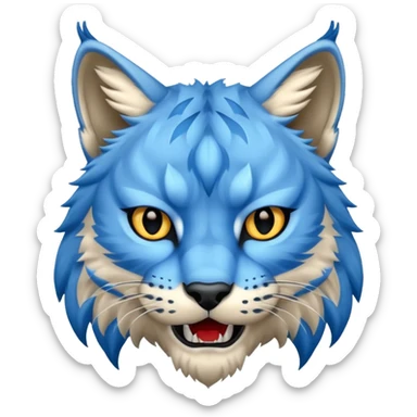 Tête de lynx : très très très féroce et très méchant et tout bleu sticker