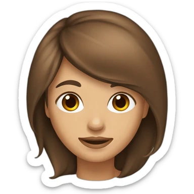 Mujer pelo marron y aro en nariz sticker