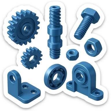 Des pièces bleus en mode rendu 3D sticker