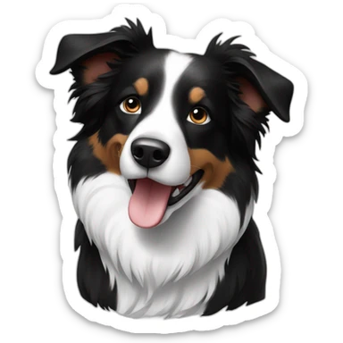 border collie only black white color sticker