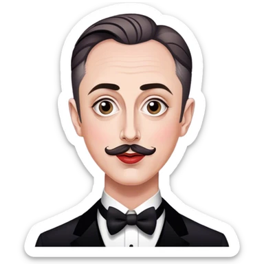 Emce from cabaret alen cumming white face  sticker