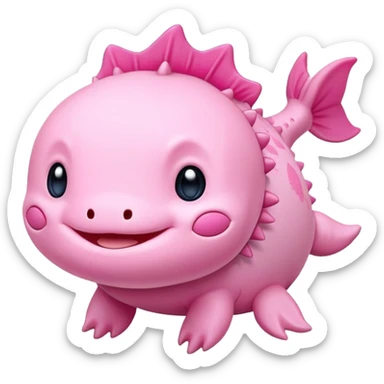 pink cute axolotl stitch sanrio sticker