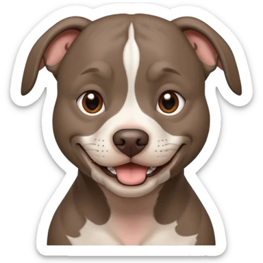 Completely Grey pitbull with one Long and Full darkBrown haired pretty Girl  sticker