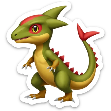 Haxorus-Axew-Fraxure-hybrid (full body) sticker