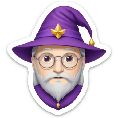 dumbledore wear purple magic hat sticker