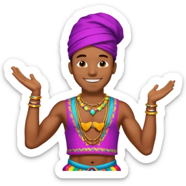 black man festival dancer sticker