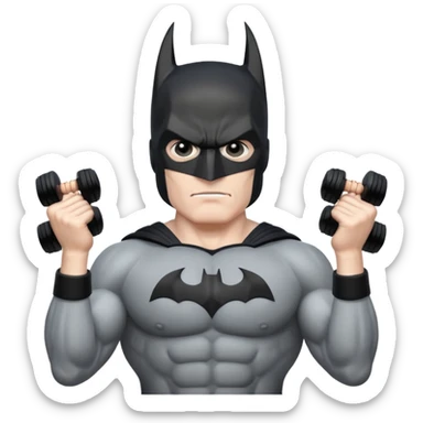Batman lifts dumbbells sticker