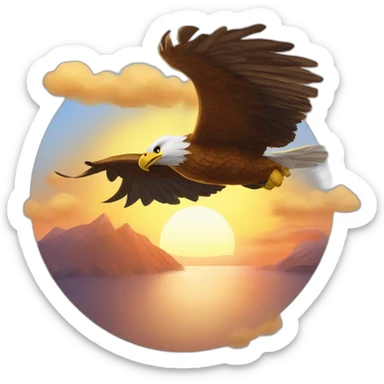Aigle devant un coucher de soleil sticker