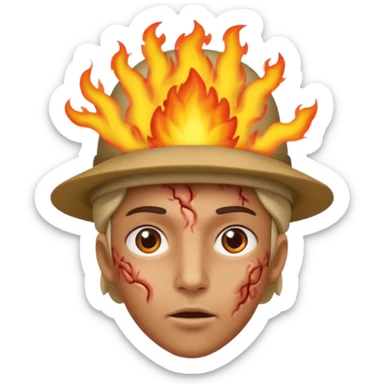 Brain with fire describe passion explorer person sticker