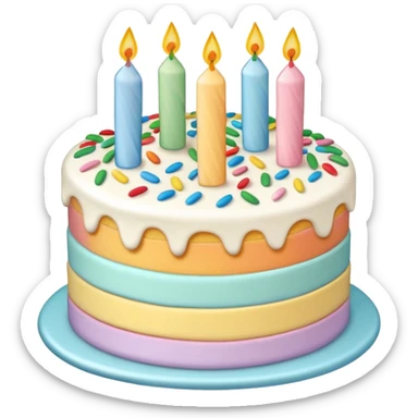 1 layer pastel birthday cake sticker