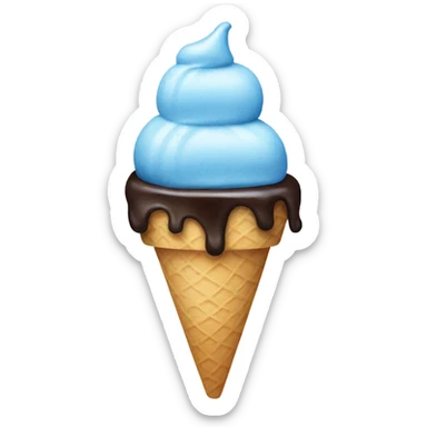 Blue ice cream sundae sticker