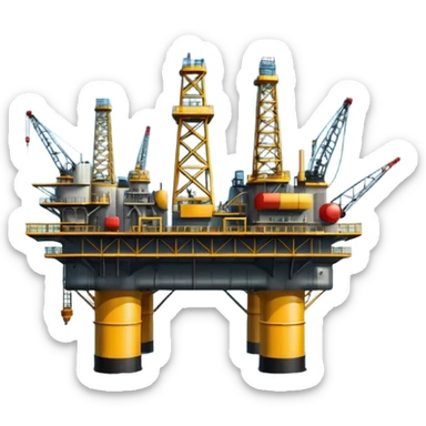 Oil platforms in the ocean beautiful big full scenic scenery full canvas sticker