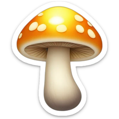 A mushroom with a sunshine sticker