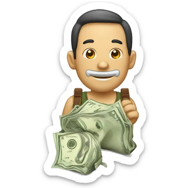 Ladrón con bolsa de dinero sticker