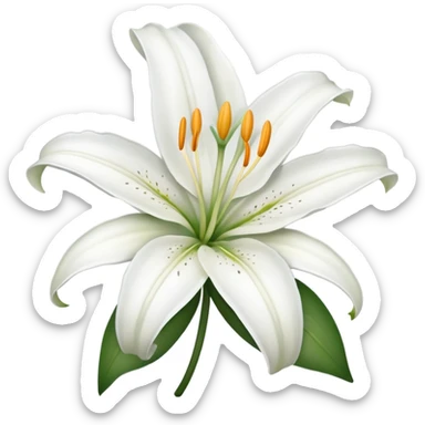 A hyperrealistic white Lily flower sticker