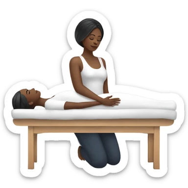 black woman getting back massage sticker