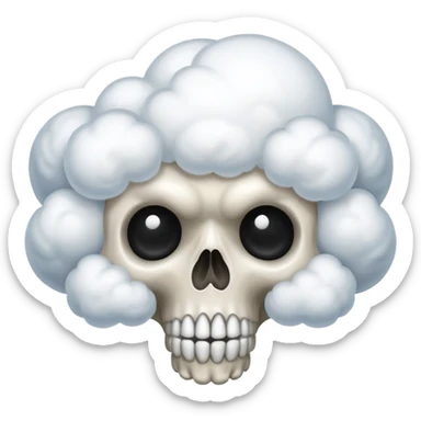 Cloud on skul facing surprised  sticker