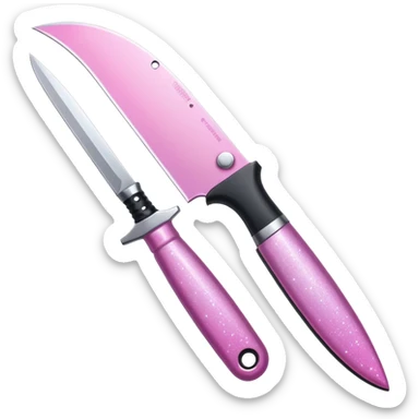 Pink ombré knife with glitter sticker